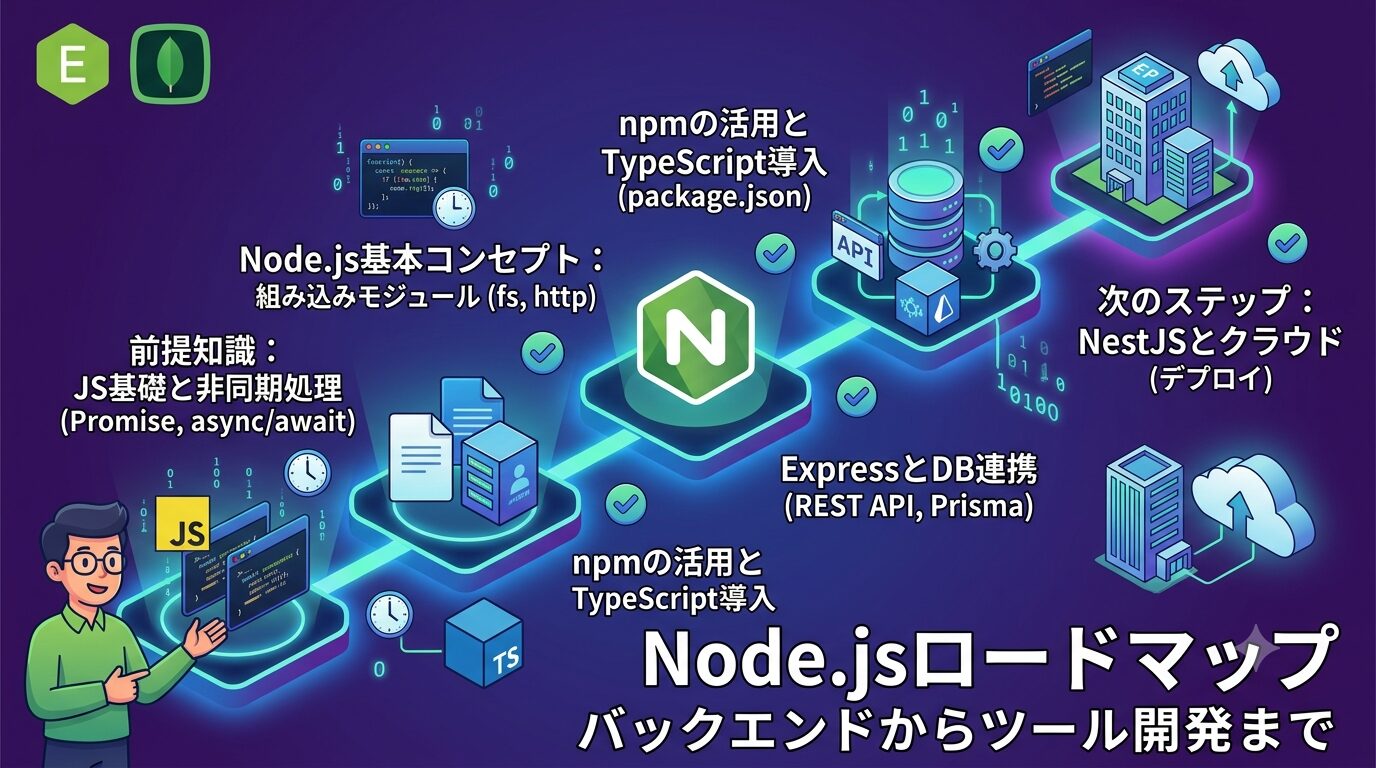 Node.jsロードマップ：バックエンドからツール開発まで