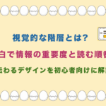 視覚的な階層とは? 余白で情報の重要度と読む順番 が伝わるデザインを初心者向けに解説